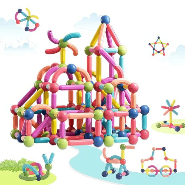 Lindo castelo criado com as peças do Brinquedo Educacional Montessori Magnetix