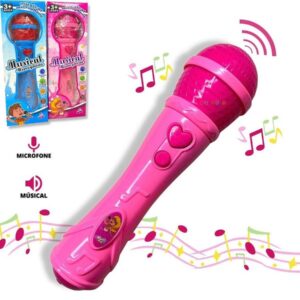 Microfone Infantil Musical - Sai A Voz de Verdade - Cor Rosa Chiclete - Bebê Encanto