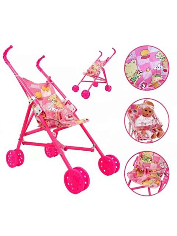 Carrinho Infantil - Leve e Dobrável - Rosa Bebê - Bebê Encanto