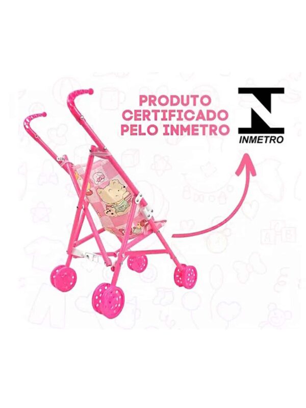 Carrinho Infantil - Leve e Dobrável - Rosa Bebê - Bebê Encanto