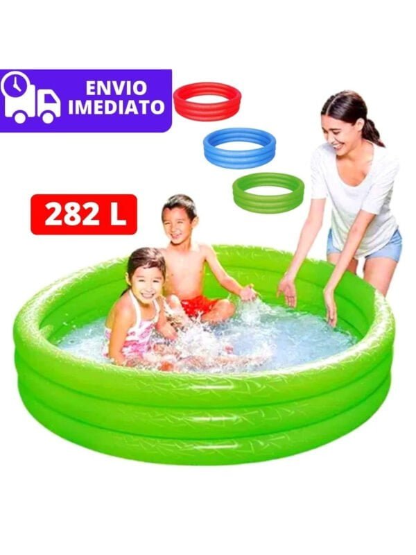 Piscina Infantil Inflável - Divertida Diversão Aquática - 282 Litros - Bebê Encanto