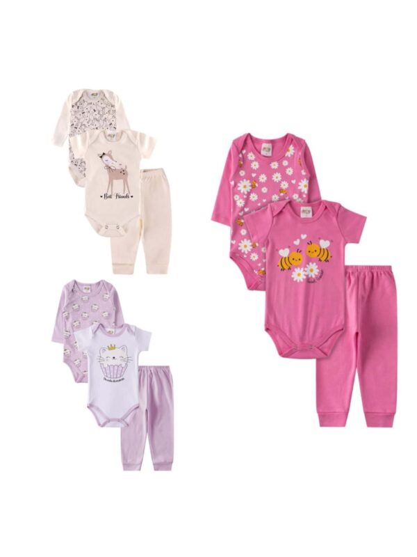 Macacão Infantil Menina - Conforto Algodão - Várias Cores Disponíveis - Bebê Encanto