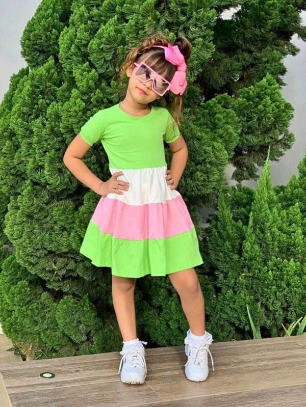 Vestido Infantil - Multicolorido - Elegante e Casual - Bebê Encanto