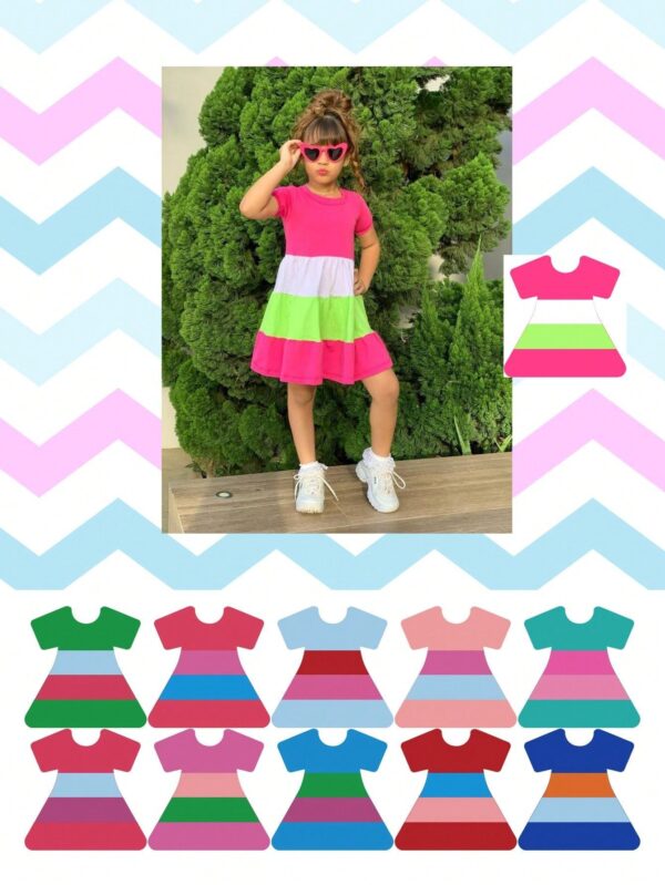 Vestido Infantil - Multicolorido - Elegante e Casual - Bebê Encanto