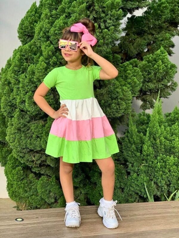 Vestido Infantil - Multicolorido - Elegante e Casual - Bebê Encanto