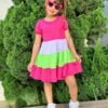 Vestido Infantil - Multicolorido - Elegante e Casual - Bebê Encanto