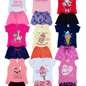 Conjunto Infantil Verão - Confortável - Multicolorido - Bebê Encanto