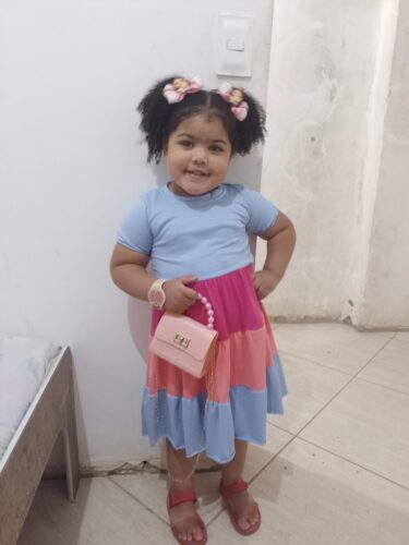 Vestido Infantil - Multicolorido - Elegante e Casual photo review