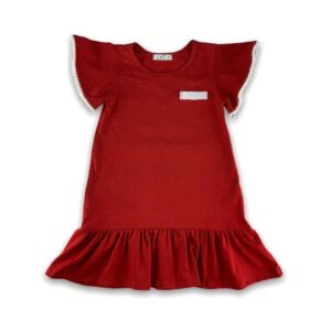 Vestido Infantil Menina - Vermelho - Estilo Casual - Bebê Encanto