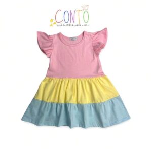 Vestido Infantil - Estilo Casual - Unicornio Colorido - Bebê Encanto