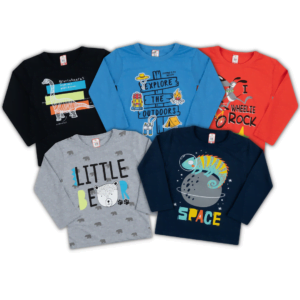 Camisas Infantis Inverno - Manga Longa Colorida - Bebê Encanto