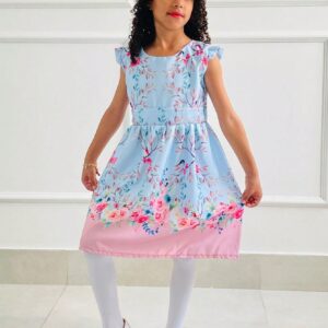 Vestido Infantil Estampado - Estilo Festa - Fresco e Confortável - Bebê Encanto