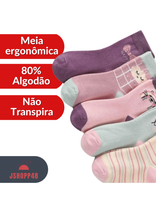 Meia Infantil Fofa - 100% Algodão - Confortável e Respirável - Bebê Encanto