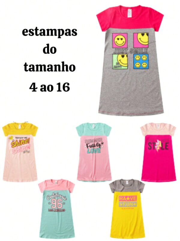 Vestidos Infantil - Confortável - Estampa Multicolorida - Bebê Encanto