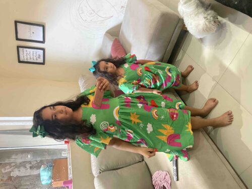 Vestido Infantil Boho - Estilo Vintage - Manga Curta photo review