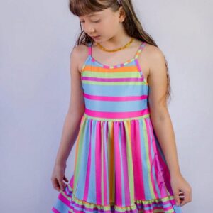 Vestido Arco-Íris Infantil - Feito para o Verão - Bebê Encanto