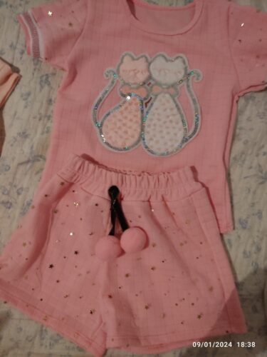 Conjunto Infantil com Camiseta e Shorts - Estampas Divertidas - 4 Peças photo review