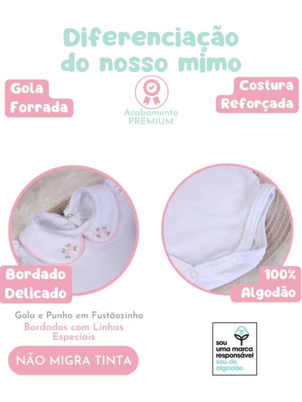 Body Infantil - Confortável e Estiloso - Gola Bordada - Bebê Encanto