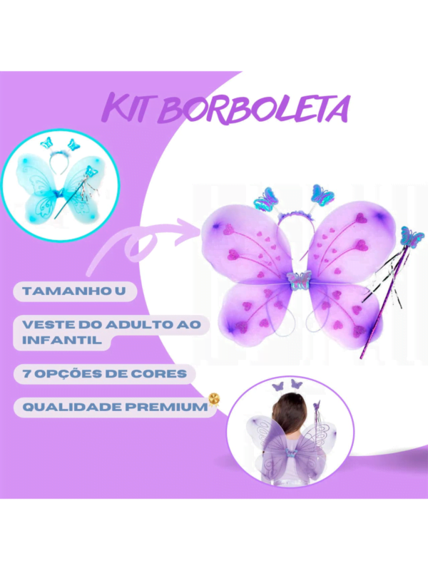 Kit Fantasia Asa de Borboleta - Fada Encantadora - Bebê Encanto