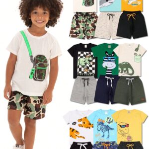 Conjunto Infantil Menino - 100% Algodão - Fresco e Confortável - Bebê Encanto