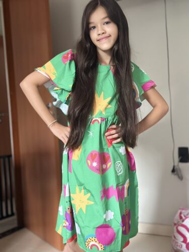 Vestido Infantil Boho - Estilo Vintage - Manga Curta photo review