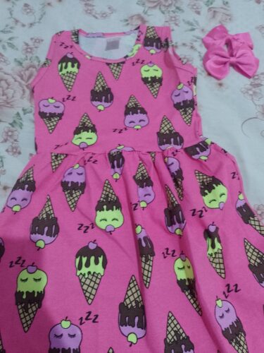 Vestido Infantil - Sorvetinhos Neon - Estilo Casual photo review