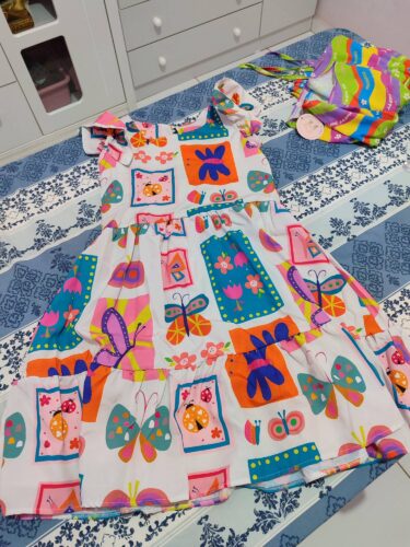 Vestido Infantil Boho - Estilo Vintage - Manga Curta photo review