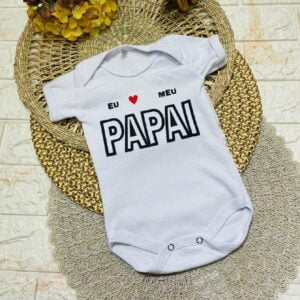 Body Infantil Personalizado - Confortável - Com Frase Eu Amo Paizinho - Bebê Encanto